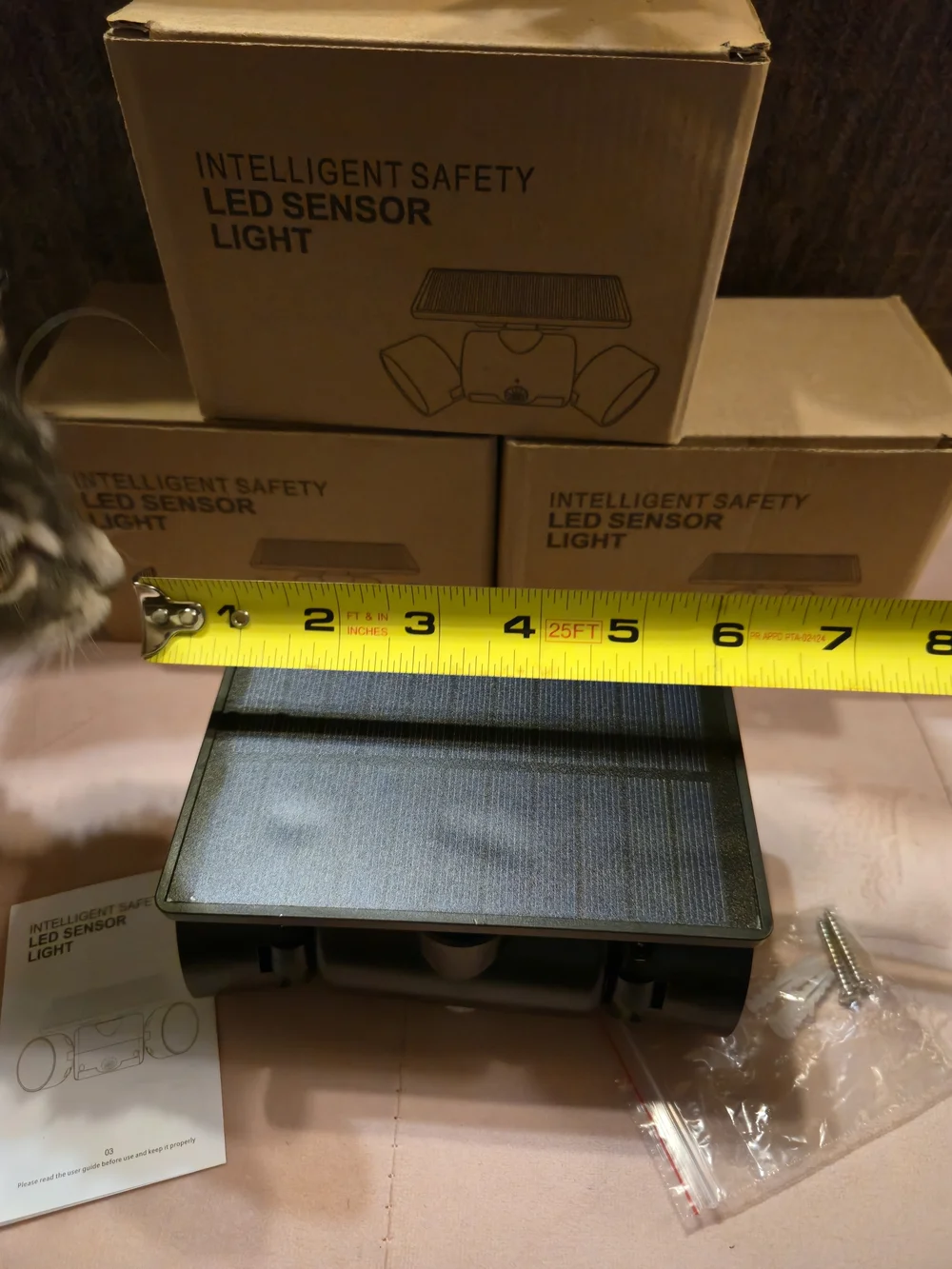 Solar Security Lights, 30 LED Motion Sensor Spotlights, 360° Adjustable IP65 NIB